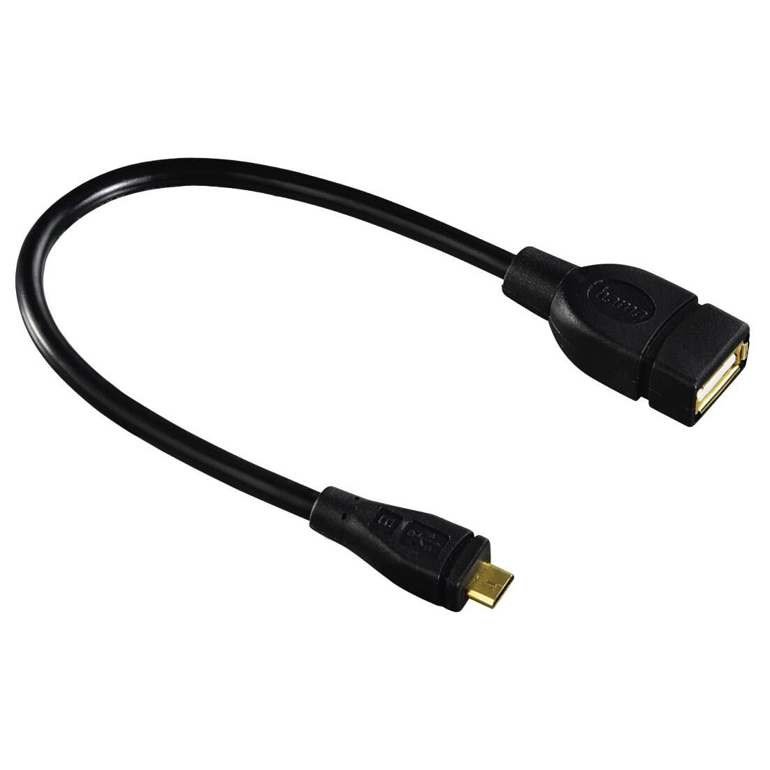 Hama Micro-USB to USB Cable 0.15m, Black