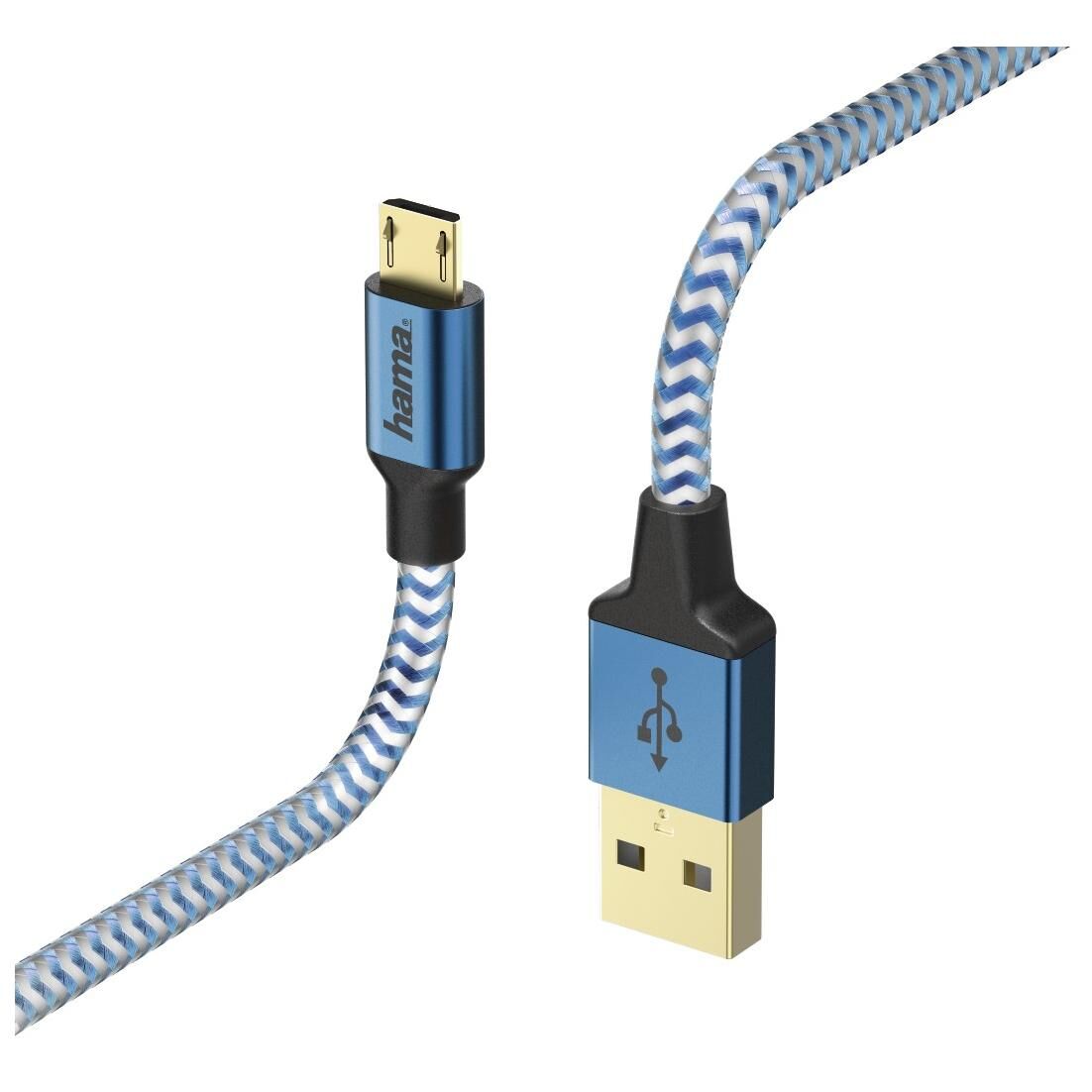 Hama USB 2.0 Cable 1.5m A to Micro-B Blue