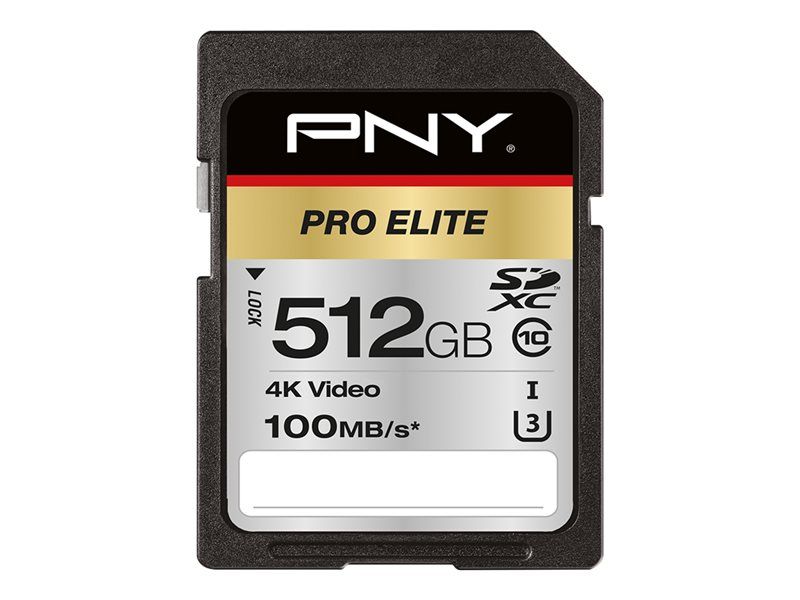 PNY PRO Elite 512GB UHS-I U3/Class10 SDXC Flash Memory Card