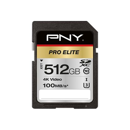 Carte mémoire flash PNY PRO Elite 512 Go UHS-I U3 / Classe 10 SDXC