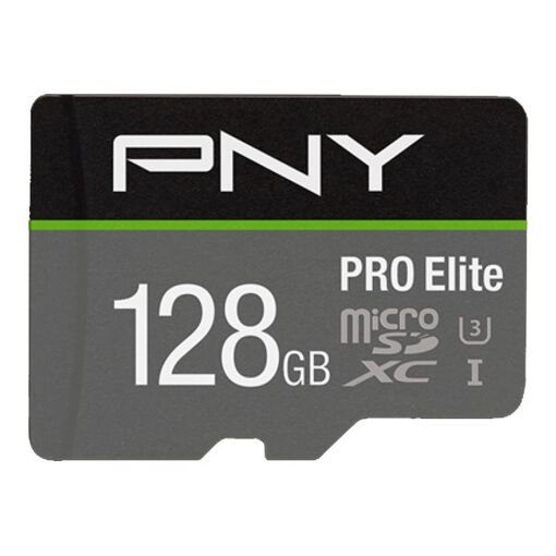 PNY PRO Elite Flash Memory Card (SD Adapter Included) - 128GB - A1 / Video Class V30 / UHS-I U3 / Class10 - microSDXC UHS-I