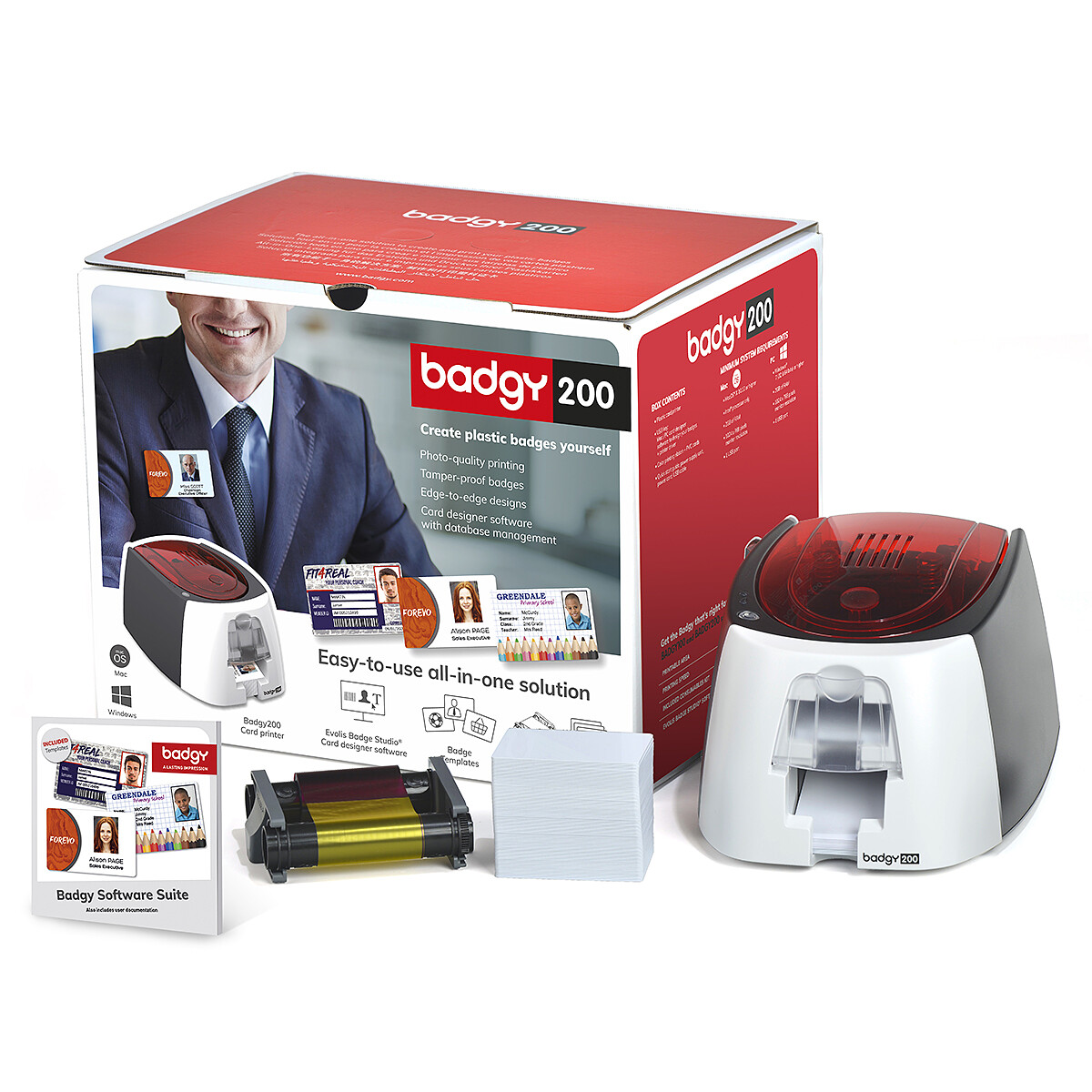 Badgy200 Thermal Printer - Card and Badge Printer Kit