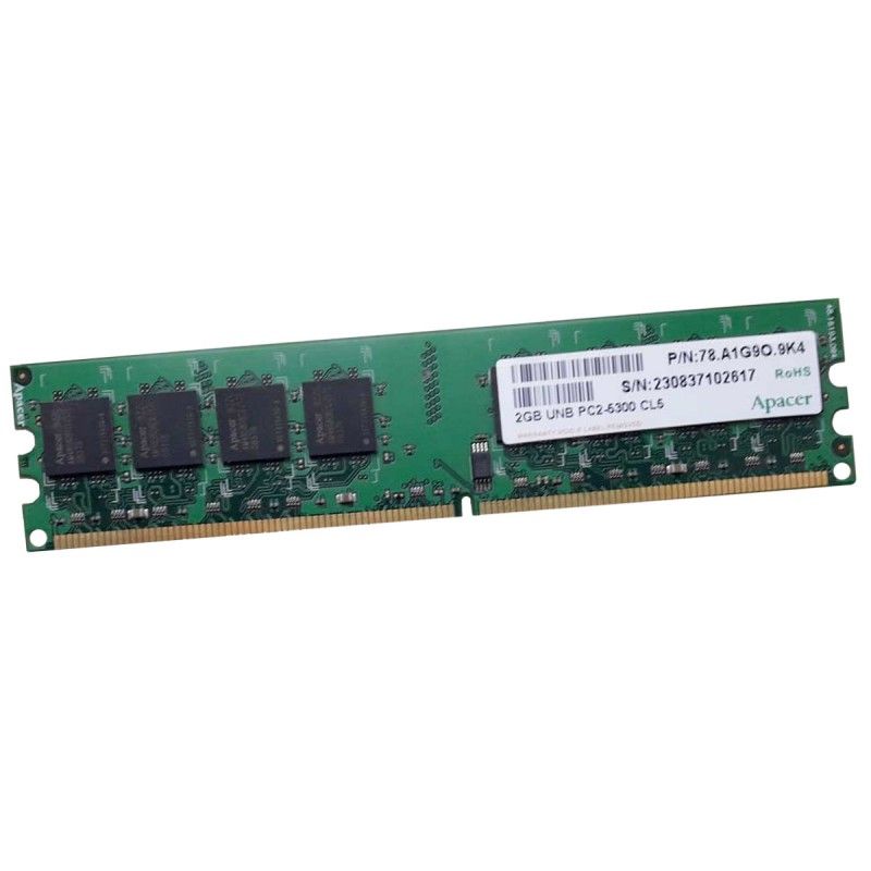 Barrette mémoire Apacer 78.A1G9O.9K4 2 Go DDR2 PC2-5300U 667 MHz