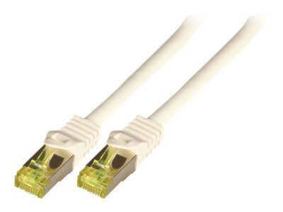 Cable de conexión EFB-Elektronik con conector RJ45 bloqueado - 2 m, SFTP/PiMF, CAT7/CAT6a - Sin halógeno, moldeado - Blanco