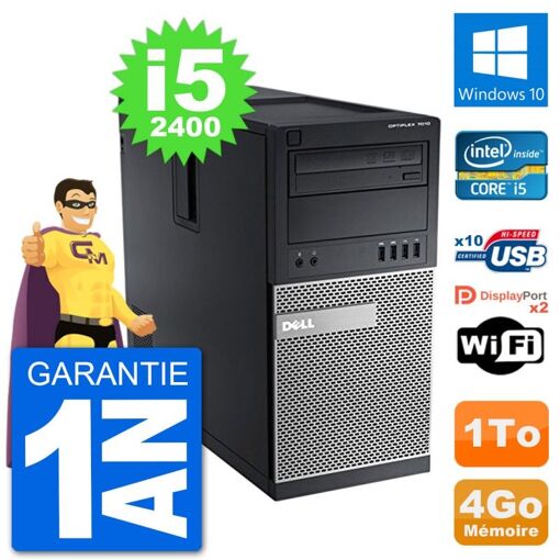 Dell Optiplex 7010 Desktop PC - Intel Core i5-2400, 4GB RAM, 1TB HDD, Windows 10, WiFi