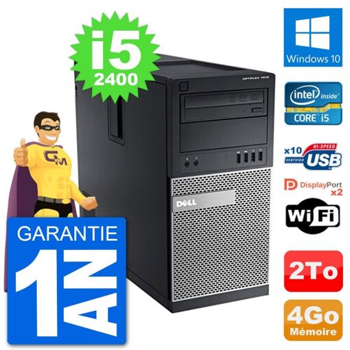 Dell Optiplex 7010 Desktop PC - Intel Core i5-2400, 4GB RAM, 2TB Hard Drive, Windows 10, WiFi
