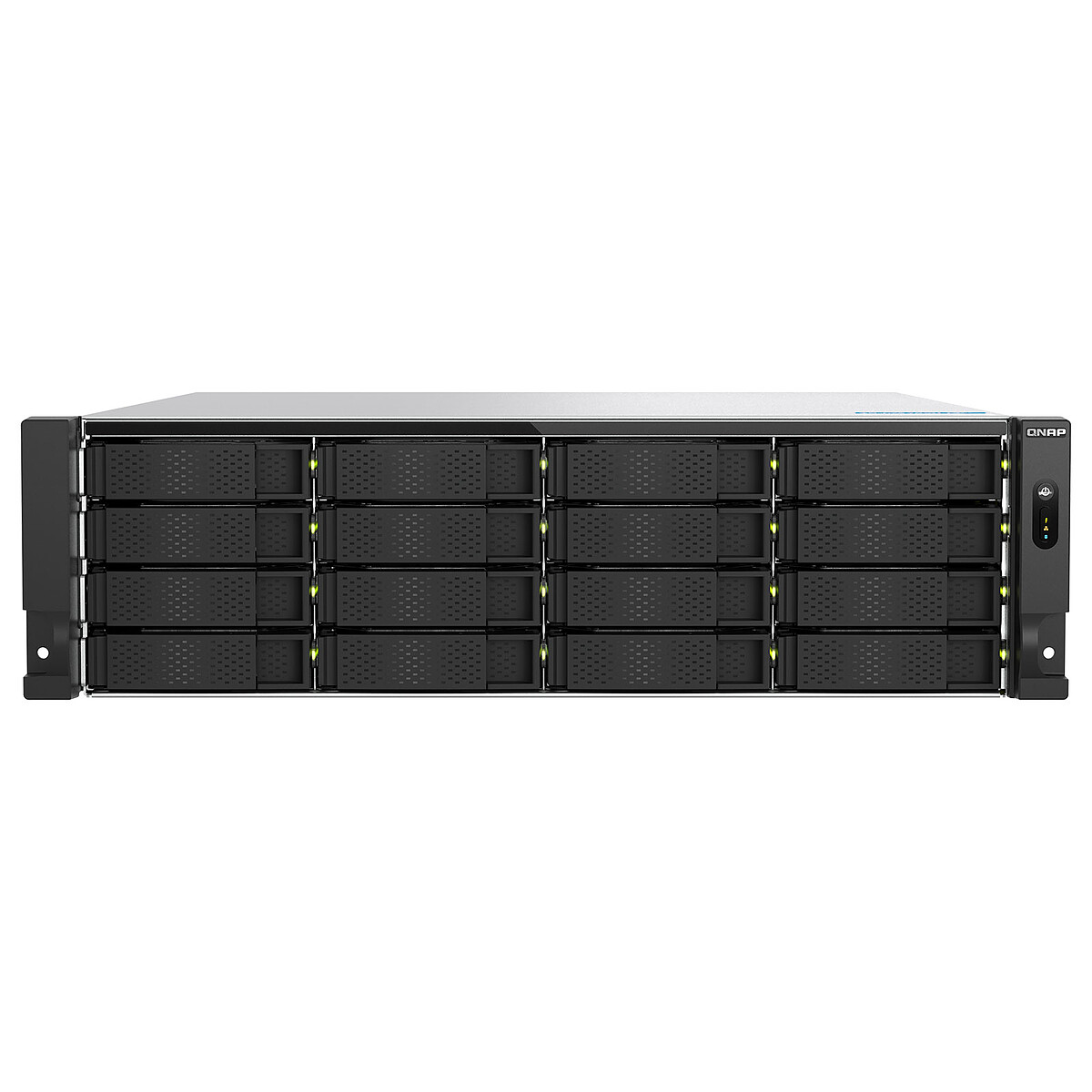 QNAP 16-Bay NAS Server - 32GB DDR5 RAM - AMD Ryzen 7 7700 - Redundant Power Supply 550W - QuTS Hero (No Hard Drives Included)
