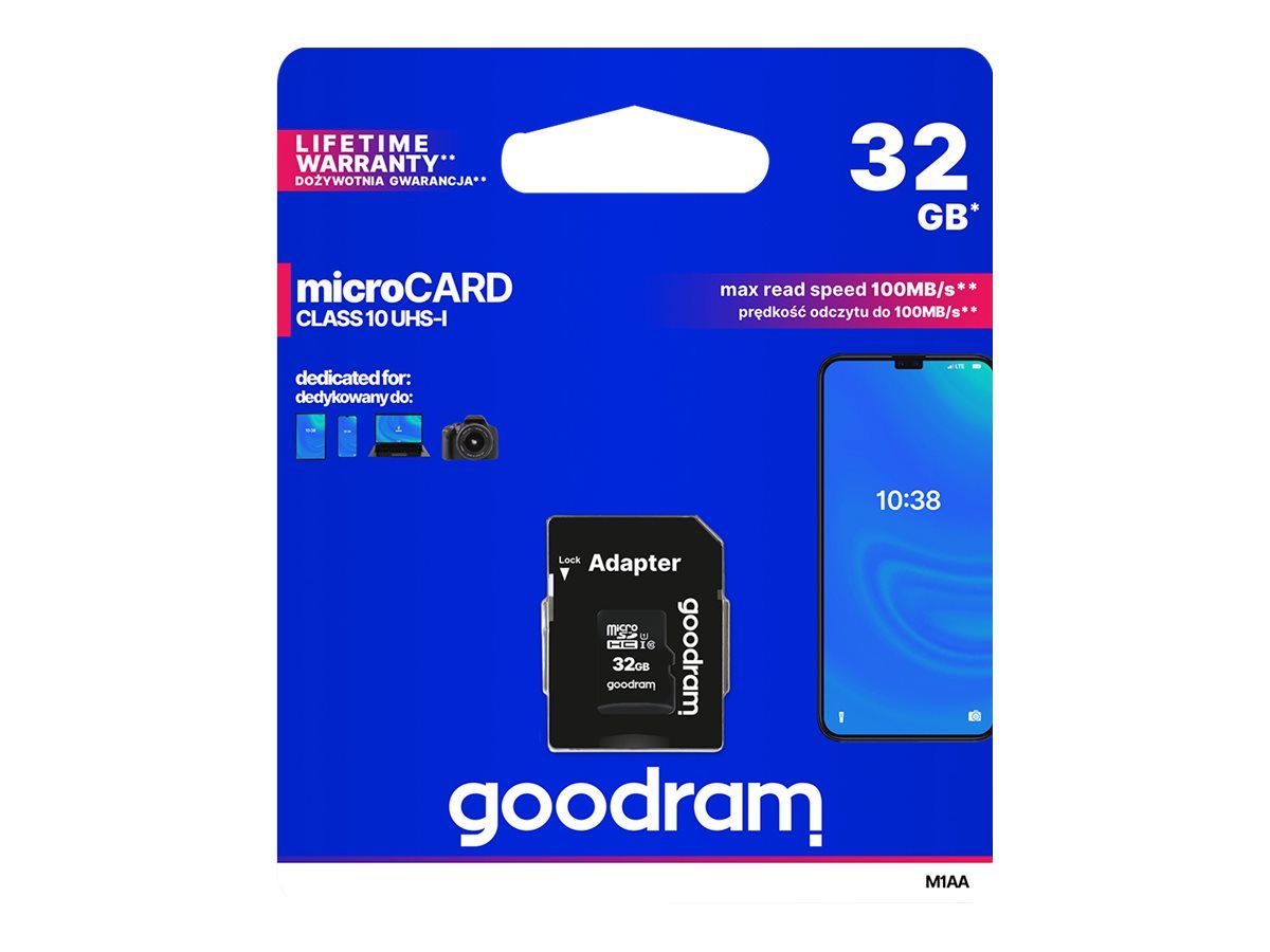 Goodram M1AA - UHS-I Flash Memory Card (SD Adapter Included) - 32GB - Class 10 - microSDHC UHS-I