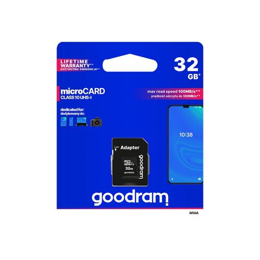 Goodram M1AA - UHS-I Flash Memory Card (SD Adapter Included) - 32GB - Class 10 - microSDHC UHS-I