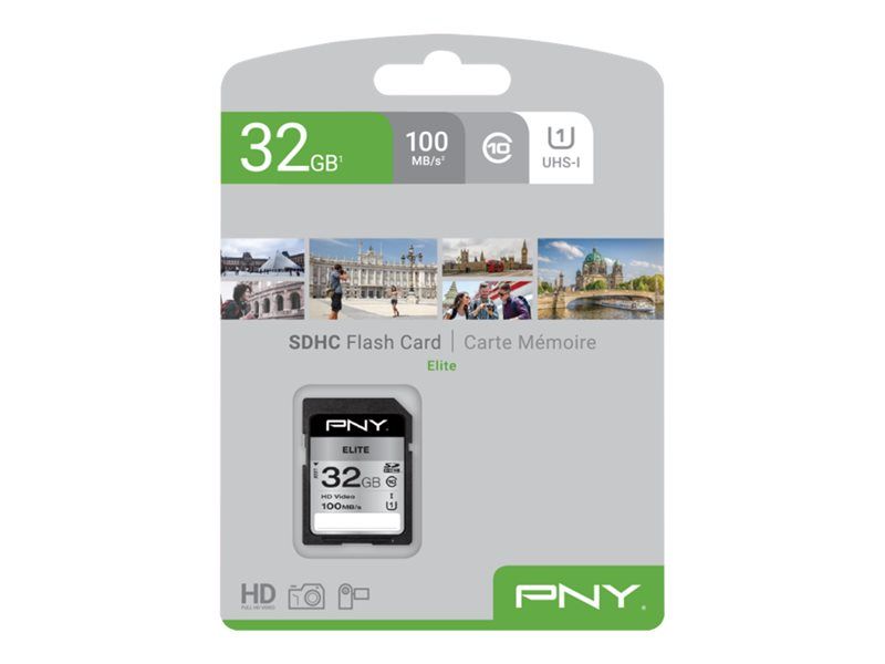 PNY Elite 32GB Flash Memory Card UHS-I U1/Class 10 SDHC