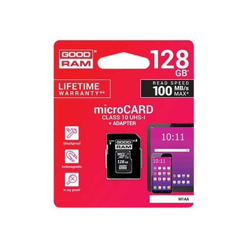 Wilk Elektronik GOODRAM M1AA 128GB MicroSDXC Card (UHS-I U1 / Class10 with SD Adapter)