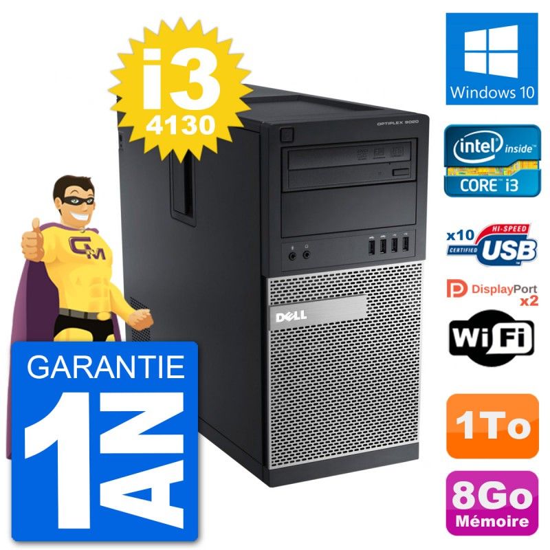 Dell Optiplex 9020 Mid Tower PC - Intel Core i3-4130, 8GB RAM, 1TB HDD, Windows 10