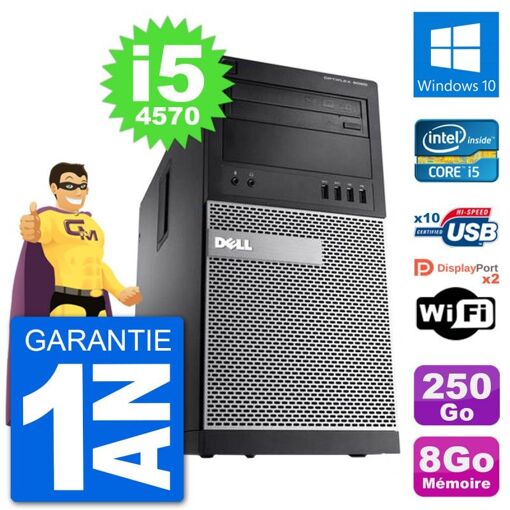 Dell Optiplex 9020 Desktop PC - Intel Core i5, 8GB RAM, 250GB HDD, Windows 10, WiFi