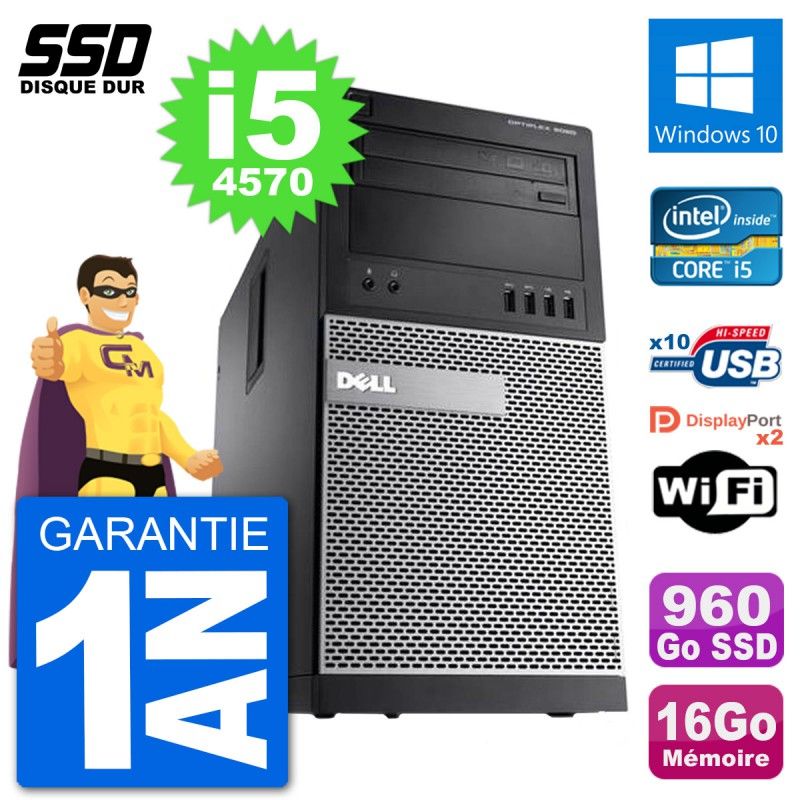 Dell OptiPlex 9020 Desktop PC - Intel Core i5-4570, 16GB RAM, 960GB SSD, Windows 10, WiFi