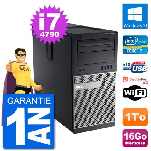 Dell Optiplex 9020 Desktop PC - Intel Core i7-4790, 16GB RAM, 1TB HDD, Windows 10, WiFi