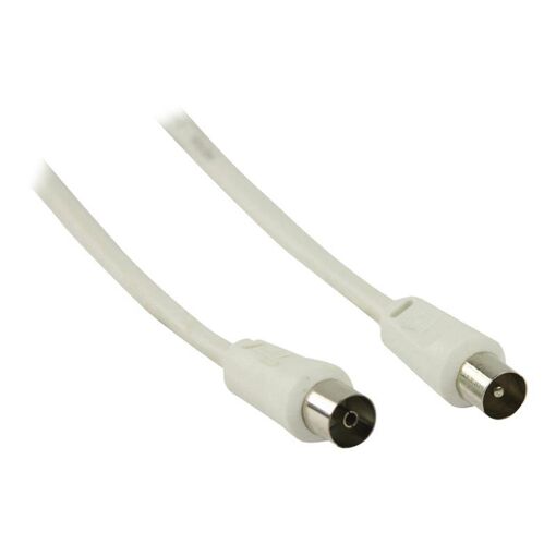 Nedis Coaxial Antenna Cable, 10m, Double Shielded, 90dB, White