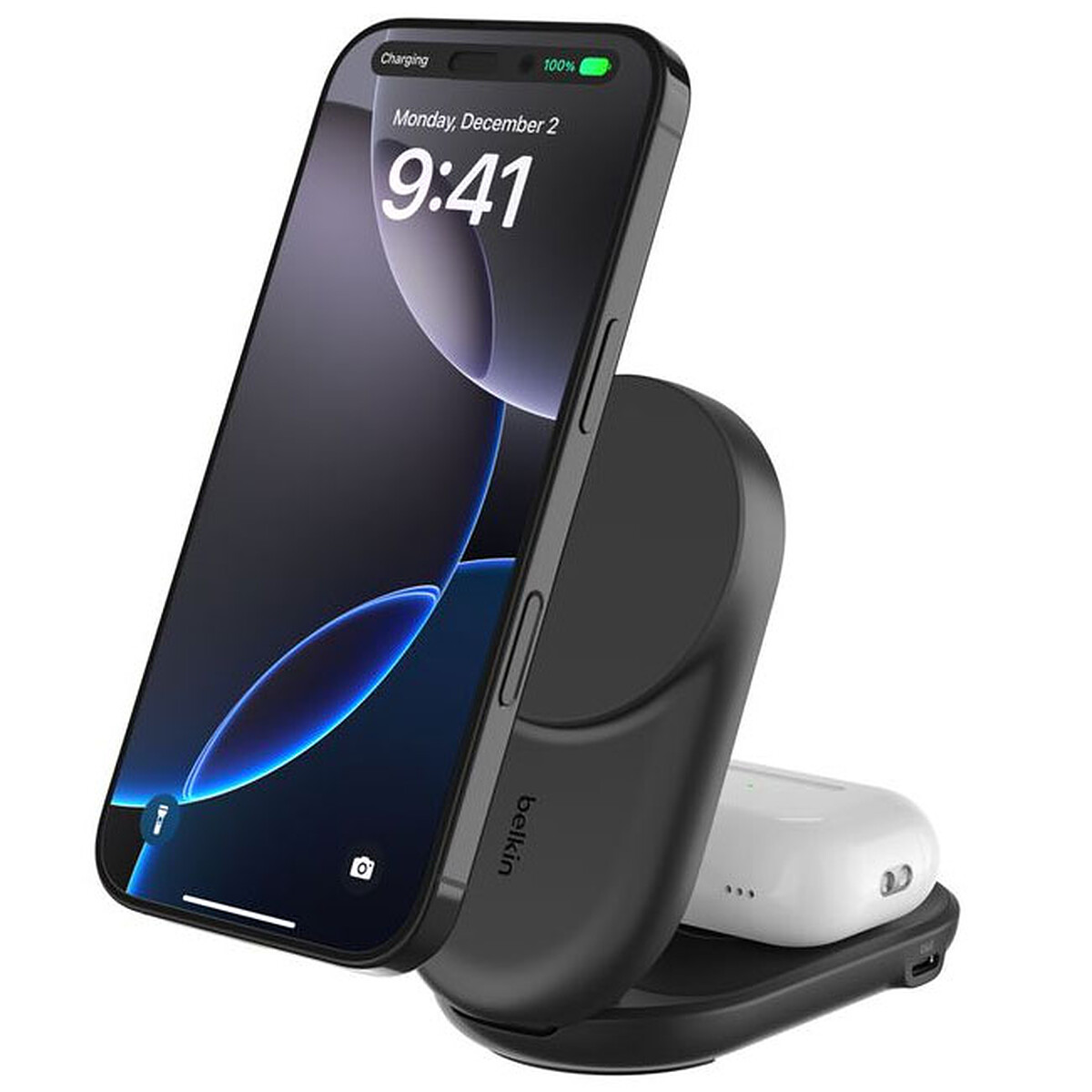 Belkin 2-in-1 Wireless Charger, 25W for iPhone & AirPods QI 2.2 (Black)