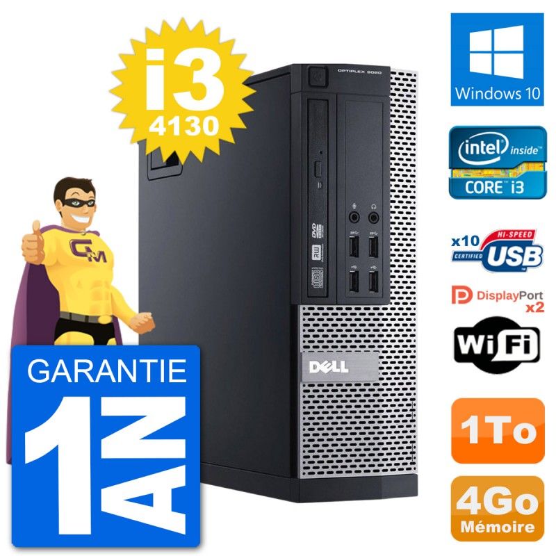 Dell Optiplex 9020 SFF PC - Intel Core i3-4130, 4GB RAM, 1TB HDD, Windows 10, WiFi