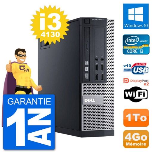 Dell Optiplex 9020 SFF PC - Intel Core i3-4130, 4GB RAM, 1TB HDD, Windows 10, WiFi