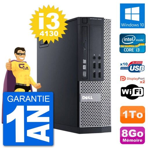 Dell Optiplex 9020 SFF PC - Intel Core i3-4130, 8GB RAM, 1TB HDD, Windows 10, WiFi