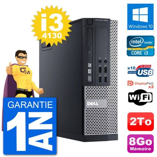 Dell Optiplex 9020 SFF Desktop PC - Intel Core i3-4130, 8GB RAM, 2TB HDD, Windows 10, WiFi