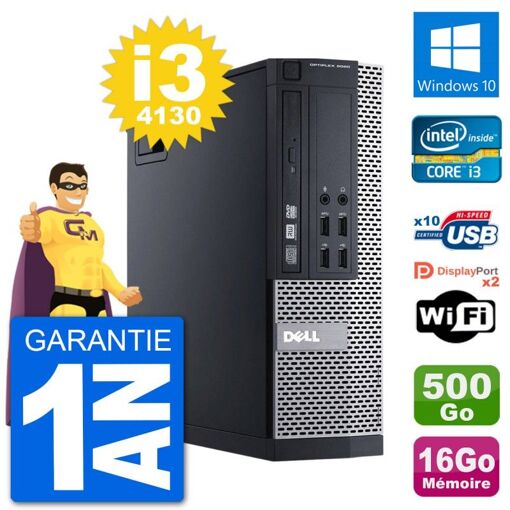 Dell Optiplex 9020 SFF PC - Intel Core i3-4130, 16GB RAM, 500GB HDD, Windows 10, WiFi