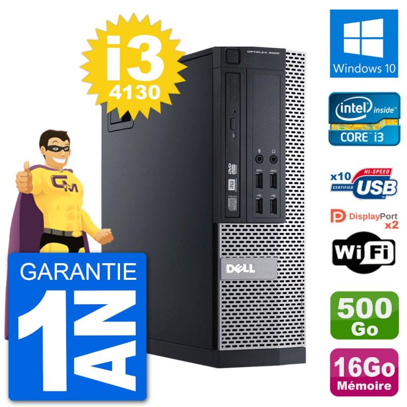 Dell Optiplex 9020 SFF PC - Intel Core i3-4130, 16GB RAM, 500GB HDD, Windows 10, WiFi