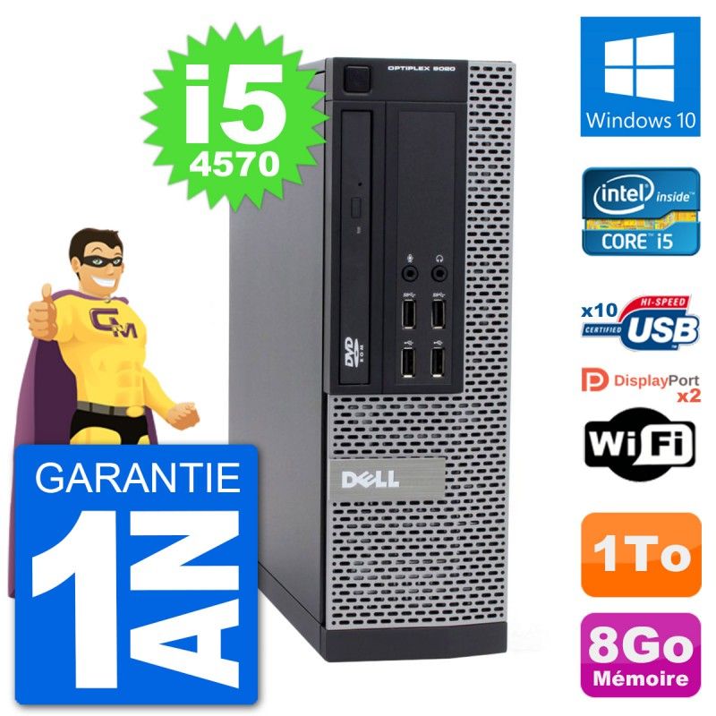 Dell Optiplex 9020 SFF Desktop PC - Intel Core i5-4570, 8GB RAM, 1TB HDD, Windows 10, WiFi