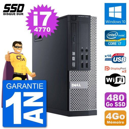 Dell OptiPlex 9020 SFF Computer - Core i7, 4GB RAM, 480GB SSD, Windows 10