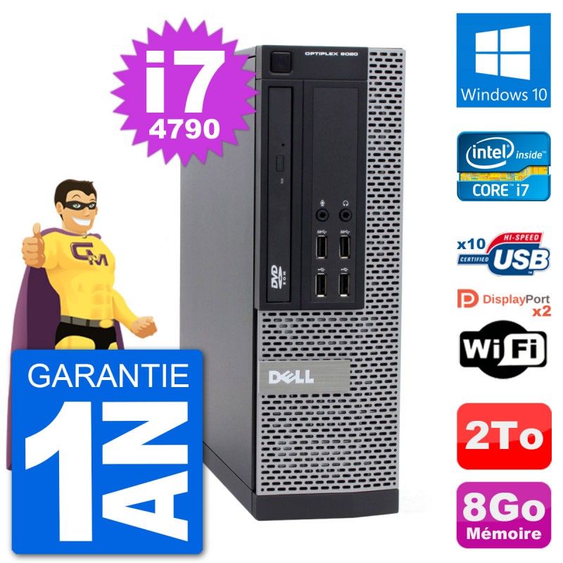 Dell Optiplex 9020 SFF PC - Intel Core i7-4790, 8GB RAM, 2TB HDD, Windows 10, WiFi