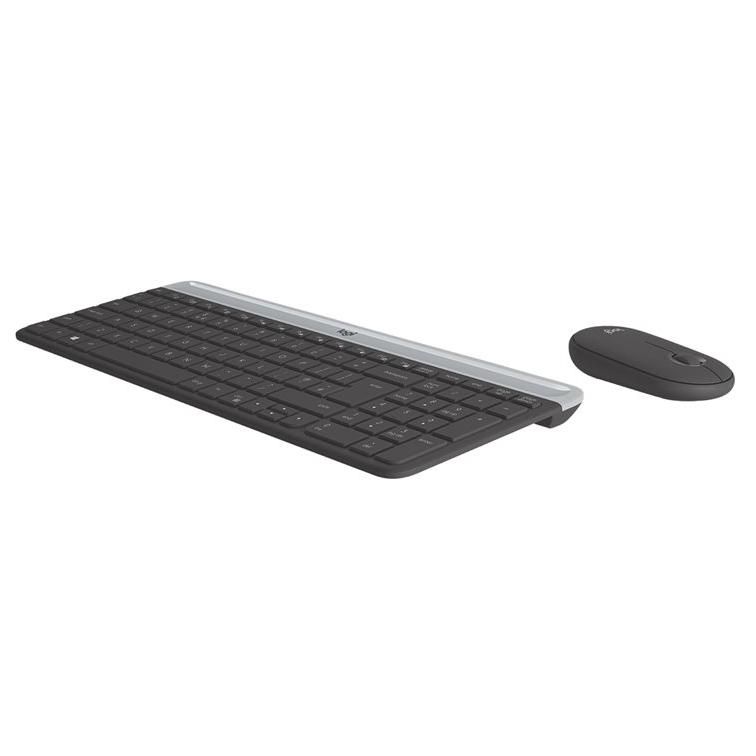 Logitech Slim Wireless Combo MK470 - Wireless Keyboard and Mouse Set - 2.4GHz - QWERTY - RU - Graphite