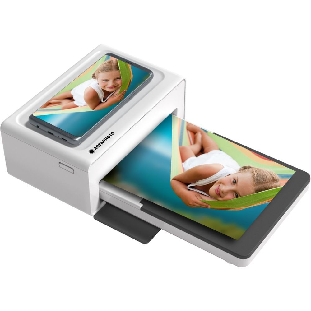Imprimante AgfaPhoto Realipix Moments - Couleur - Sublimation thermique - 100 x 150 mm jusqu'à 0,83 min/page (couleur) - Bluetooth - Blanc