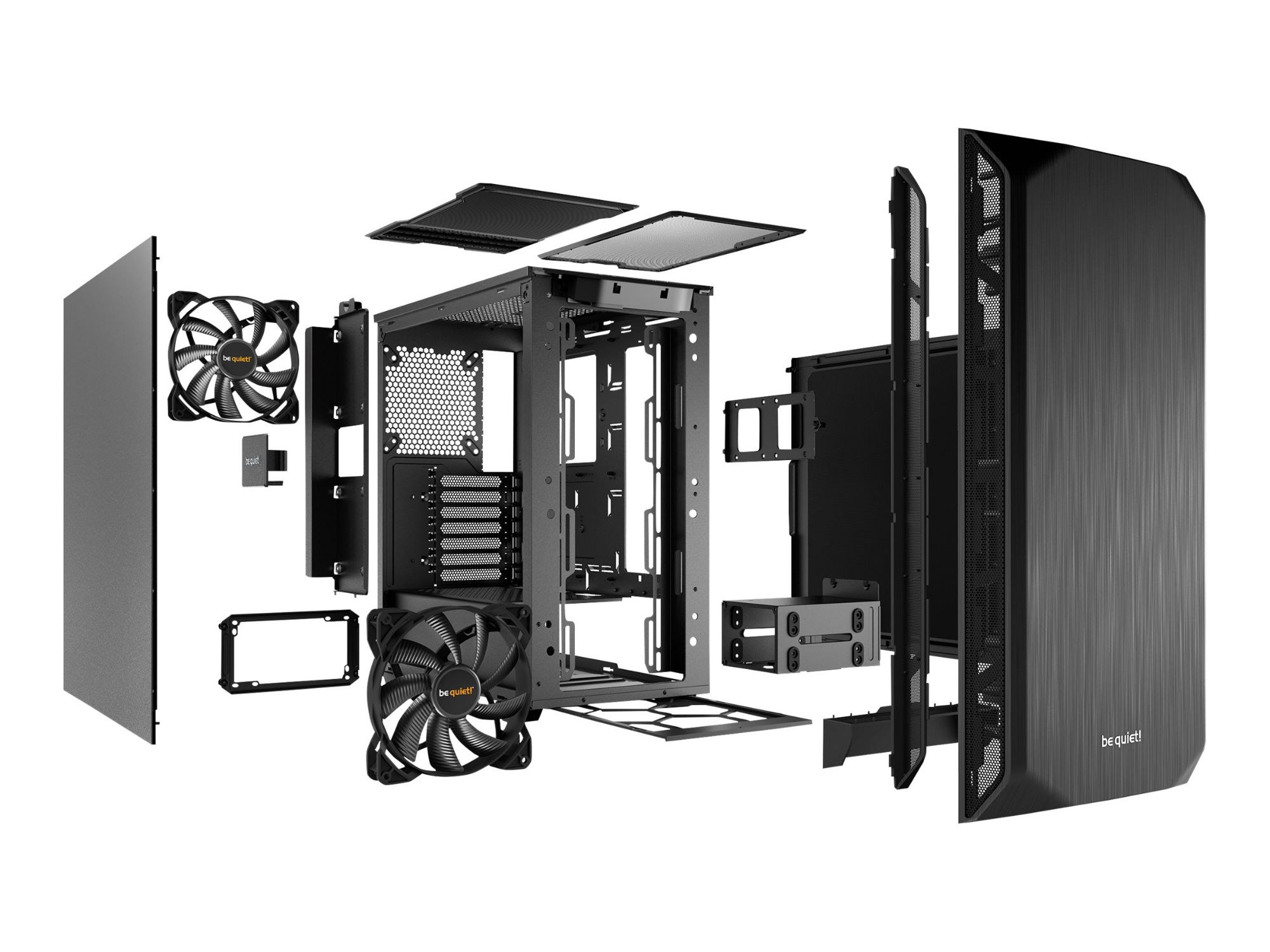 Listan Pure Base 500 - Mid Tower ATX Case - Black - USB/Audio