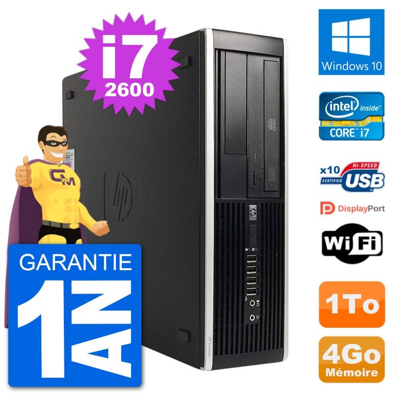 HP Compaq 6200 Pro SFF Desktop PC - Intel i7-2600, 4GB RAM, 1TB HDD, Windows 10, WiFi