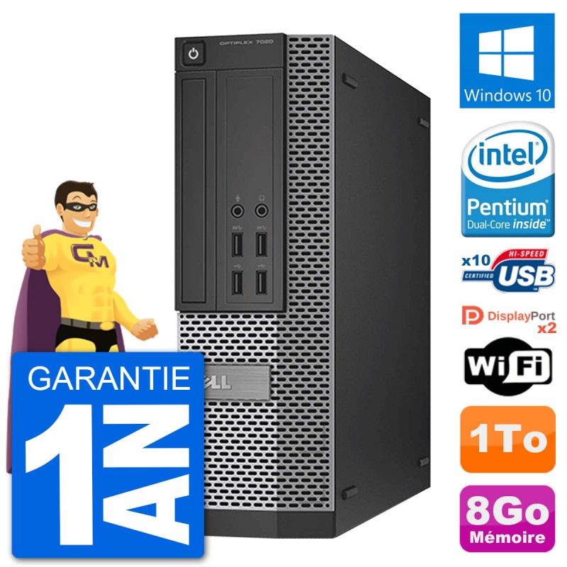 Dell OptiPlex 7020 SFF Desktop Computer - Intel G3220, 8GB RAM, 1TB HDD, Windows 10, WiFi