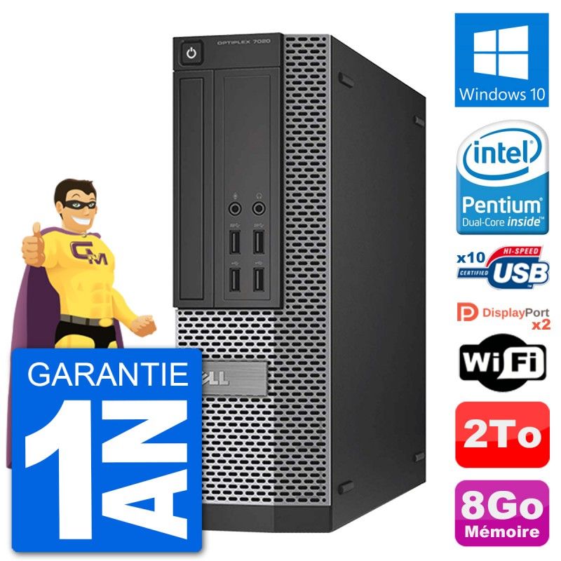 Dell OptiPlex 7020 SFF Desktop PC - Intel Core i3-4170, 8GB RAM, 2TB HDD, Windows 10, WiFi