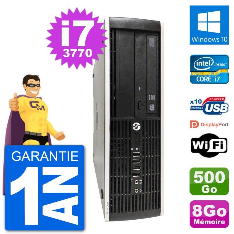 HP Compaq Pro 6300 SFF Desktop PC - Intel i7-3770, 8GB RAM, 500GB HDD, Windows 10, WiFi