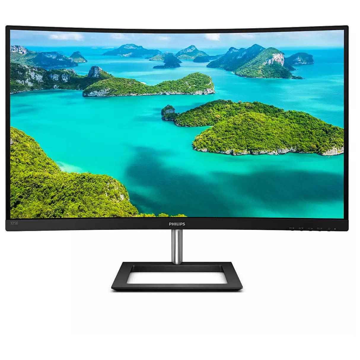 Philips E-line 325E1C - Écran LED - incurvé - 32" (31.5" visualisable) - 2560 x 1440 QHD @ 75 Hz - VA - 250 cd/m² - 3000:1 - 4 ms - HDMI, VGA, DisplayPort - noir texturé