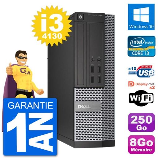 Dell OptiPlex 7020 SFF Desktop PC - Intel i3-4130, 8GB RAM, 250GB HDD, Windows 10, WiFi
