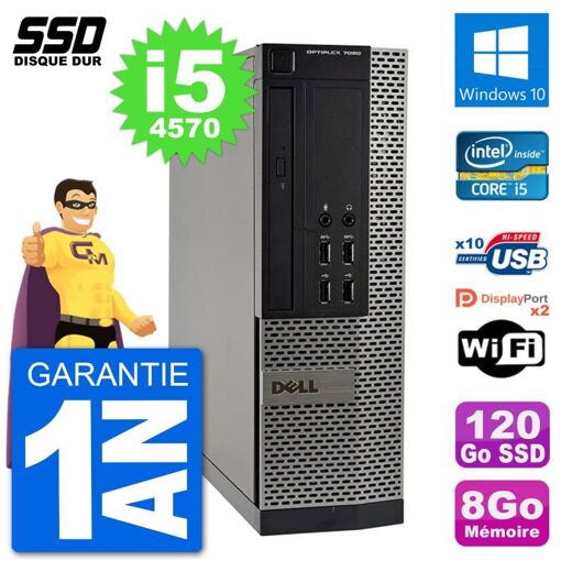 Dell OptiPlex 7020 SFF Desktop PC - Intel i5-4570, 8GB RAM, 120GB SSD, Windows 10, Wifi