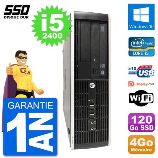 HP Compaq Pro 6300 SFF Desktop PC - Intel i5-2400, 4GB RAM, 120GB SSD, Windows 10, WiFi