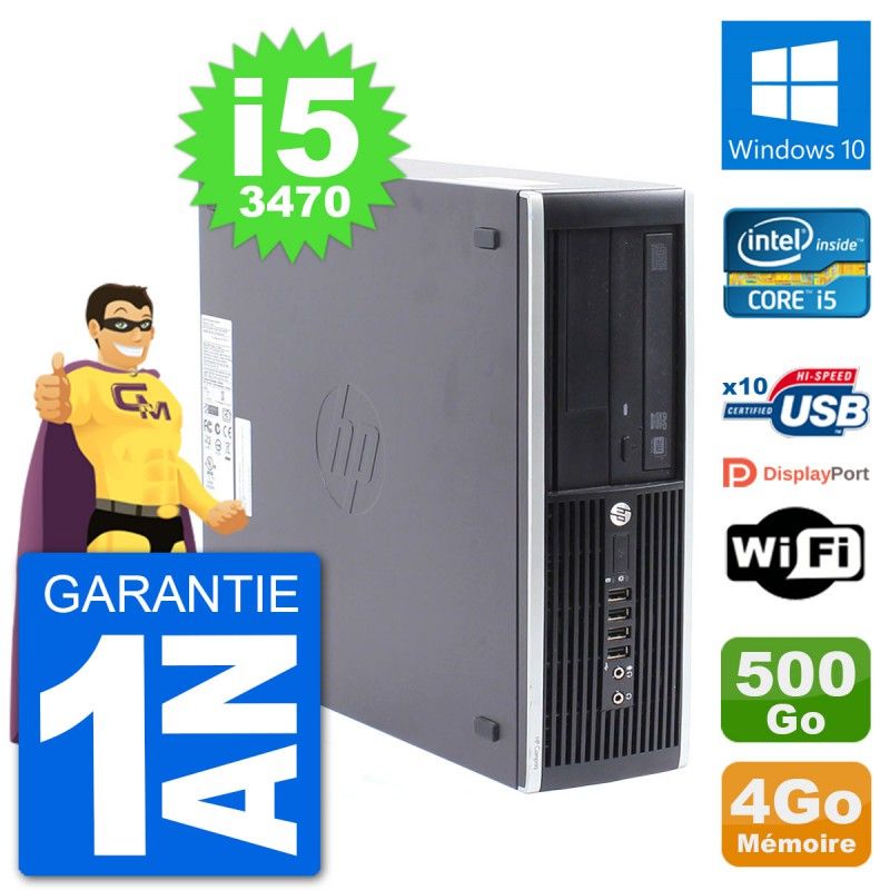 HP Compaq Pro 6300 SFF Desktop PC - Intel i5-3470, 4GB RAM, 500GB HDD, Windows 10, WiFi