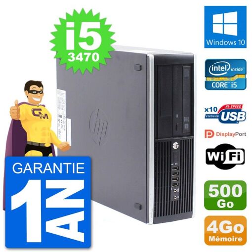 HP Compaq Pro 6300 SFF Desktop PC - Intel i5-3470, 4GB RAM, 500GB HDD, Windows 10, WiFi