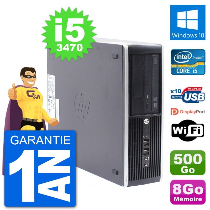 HP Compaq Pro 6300 SFF Desktop PC - Intel i5-3470, 8GB RAM, 500GB HDD, Windows 10, WiFi