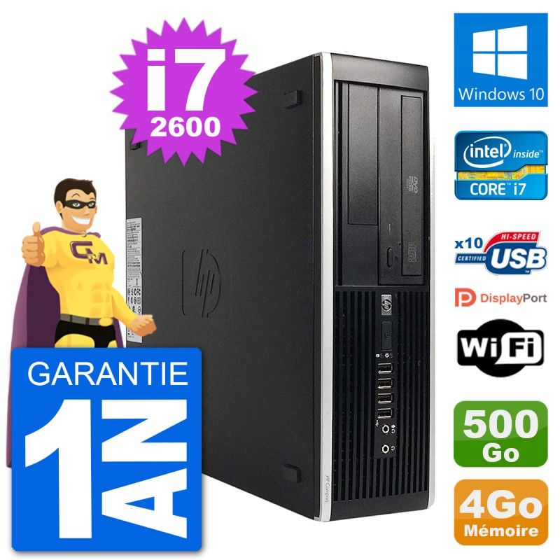 HP Compaq Pro 6300 SFF Desktop Computer - Intel i7-2600, 4GB RAM, 500GB HDD, Windows 10, WiFi