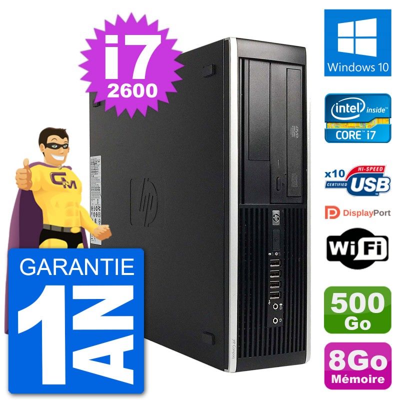 HP Compaq Pro 6300 SFF Desktop PC - Intel i7-2600, 8GB RAM, 500GB HDD, Windows 10, WiFi