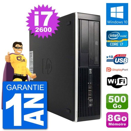 HP Compaq Pro 6300 SFF Desktop PC - Intel i7-2600, 8GB RAM, 500GB HDD, Windows 10, WiFi
