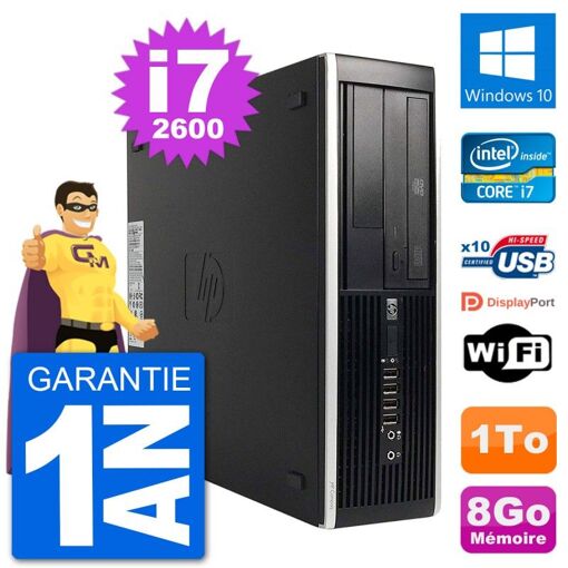 HP Compaq Pro 6300 SFF Desktop PC - Intel i7-2600, 8GB RAM, 1TB HDD, Windows 10, WiFi