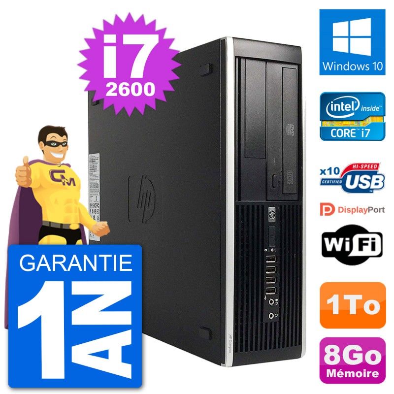 HP Compaq Pro 6300 SFF Desktop PC - Intel i7-2600, 8GB RAM, 1TB HDD, Windows 10, WiFi