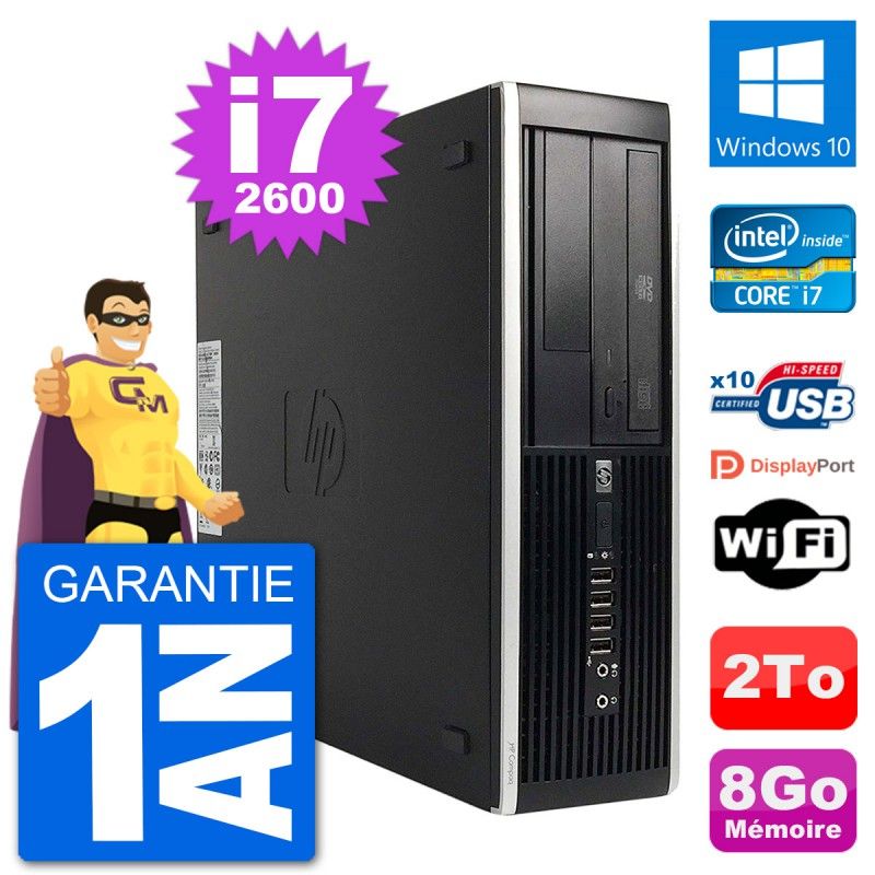 HP Compaq Pro 6300 SFF Desktop PC - Intel i7, 8GB RAM, 2TB Hard Drive, Windows 10, WiFi